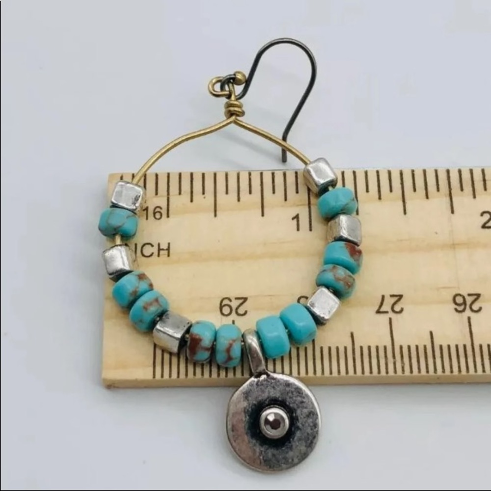 💠Lucky Brand💠 Turquoise Hoop Earrings - Picture 4 of 4